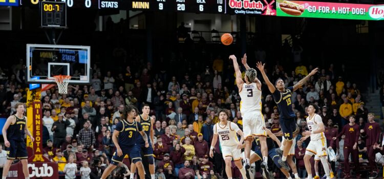 Dawson Garcia’s long three-pointer to end OT gives Gophers men’s basketball first Big Ten win of the season