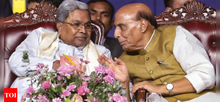 Rajnath Singh inaugurates Karnataka government event; Rahul, Kharge stay away | India News