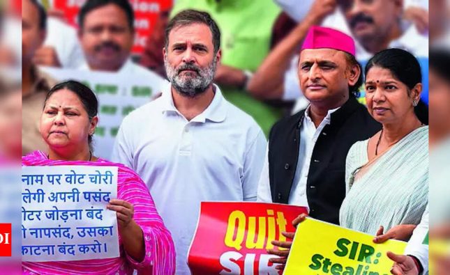 Oppn protests rolls revision in Bihar, stalls House business | India News