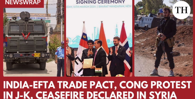 Watch: India-EFTA trade pact, Congress’ street protest in J-K, Ceasefire declared in Syria | News wrap