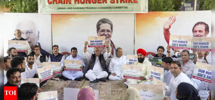 J&K: Congress starts hunger strikes for statehood, allies missing | India News